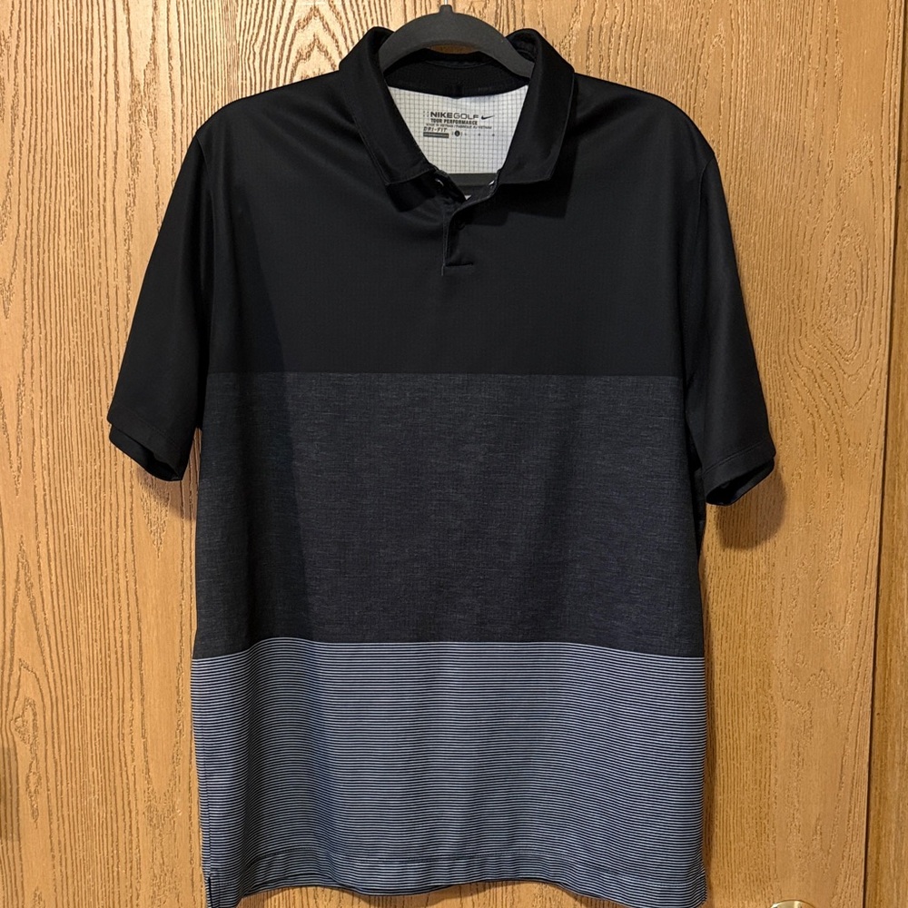 Nike Golf Men's Black and Dark Gray Polo Shirt